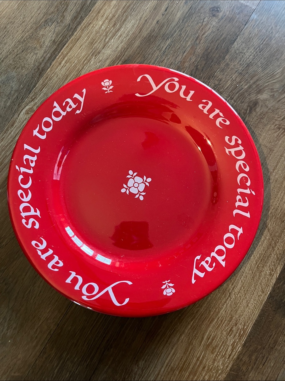 Red 'You Are Special Today' Decorative Dinner Plate